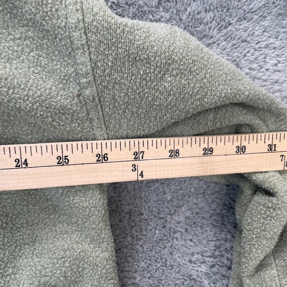 Free People Shirt Womens Medium Green Fleece Shacket Elbow Patches Boho Baggy - Picture 8 of 8